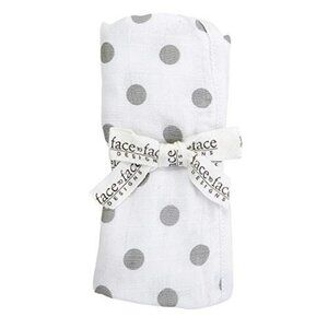 Stephan Baby Face to Face Collection Burp Cloth, Grey Dot